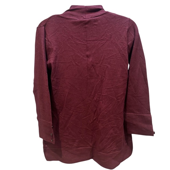 Stitch Fix x Evolution Women's Burgundy Open-Front Sweater Ancho Chili Size XS - Picture 4 of 10